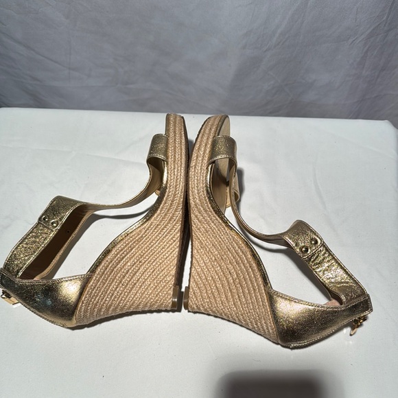 Michael Kors Gold High Heel Sandals with T-Strap - Picture 8 of 13